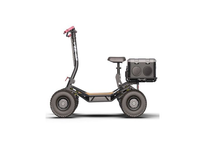 Scooter eléctrico todoterreno de 4 ruedas VEEHOP para personas con movilidad reducida y personas mayores, 4 motores, 6400W - 60V 38.4Ah, negro, con asiento.