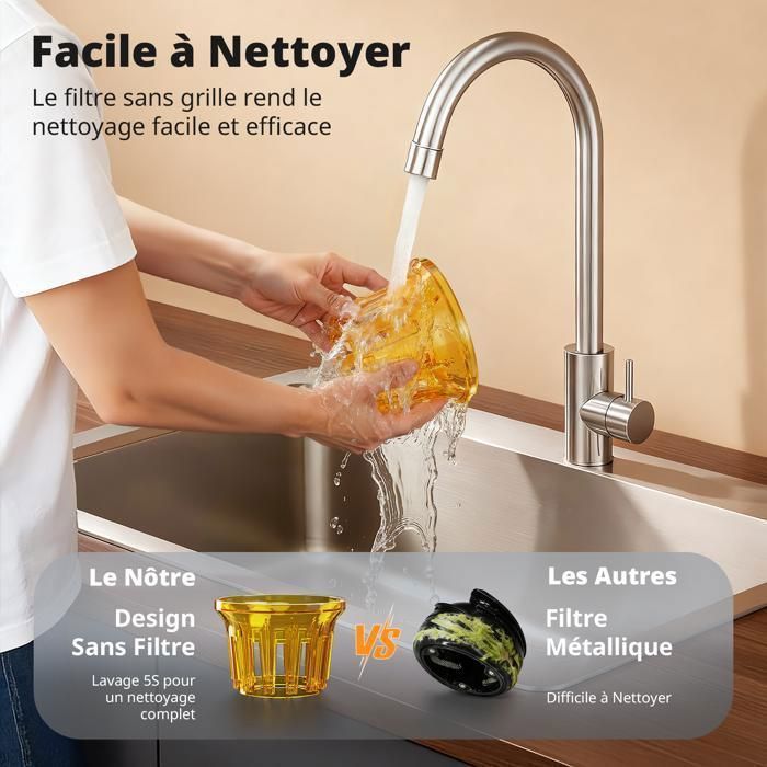 AIRMSEN Juicer 300W 2.1L Wide Feed Chute 147mm, High Efficiency, BPA Free, Easy Cleaning, Fruits and Vegetables
