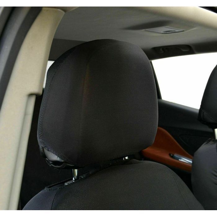 Fundas universales para asientos de coche - EM - Juego completo - 9 piezas, negras, lavables, transpirables y antideslizantes