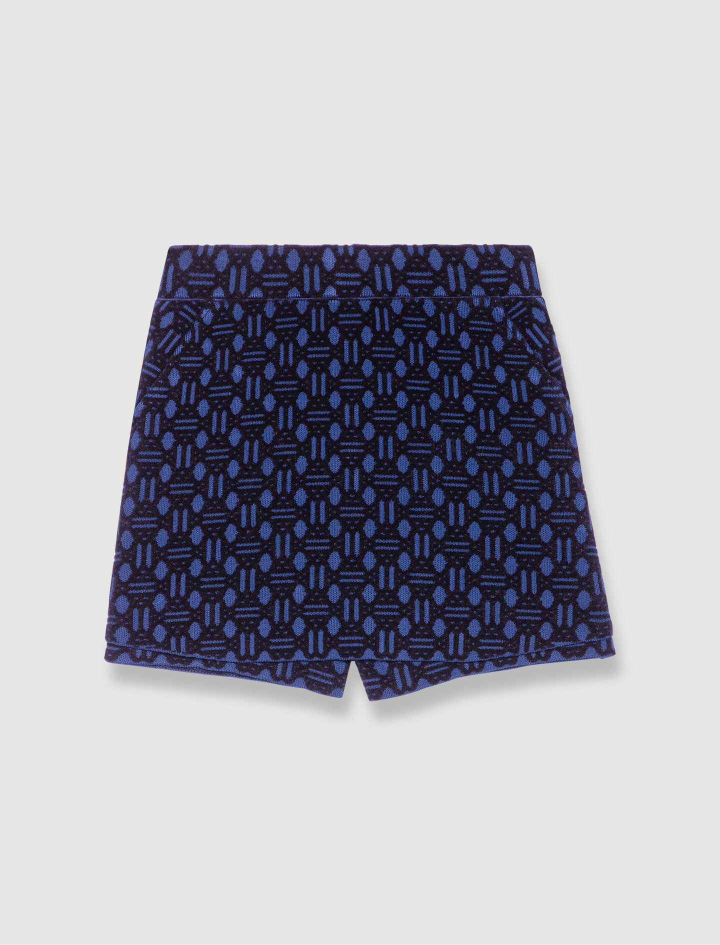 Jacquard fluwelen shorts - Blauw/zwart