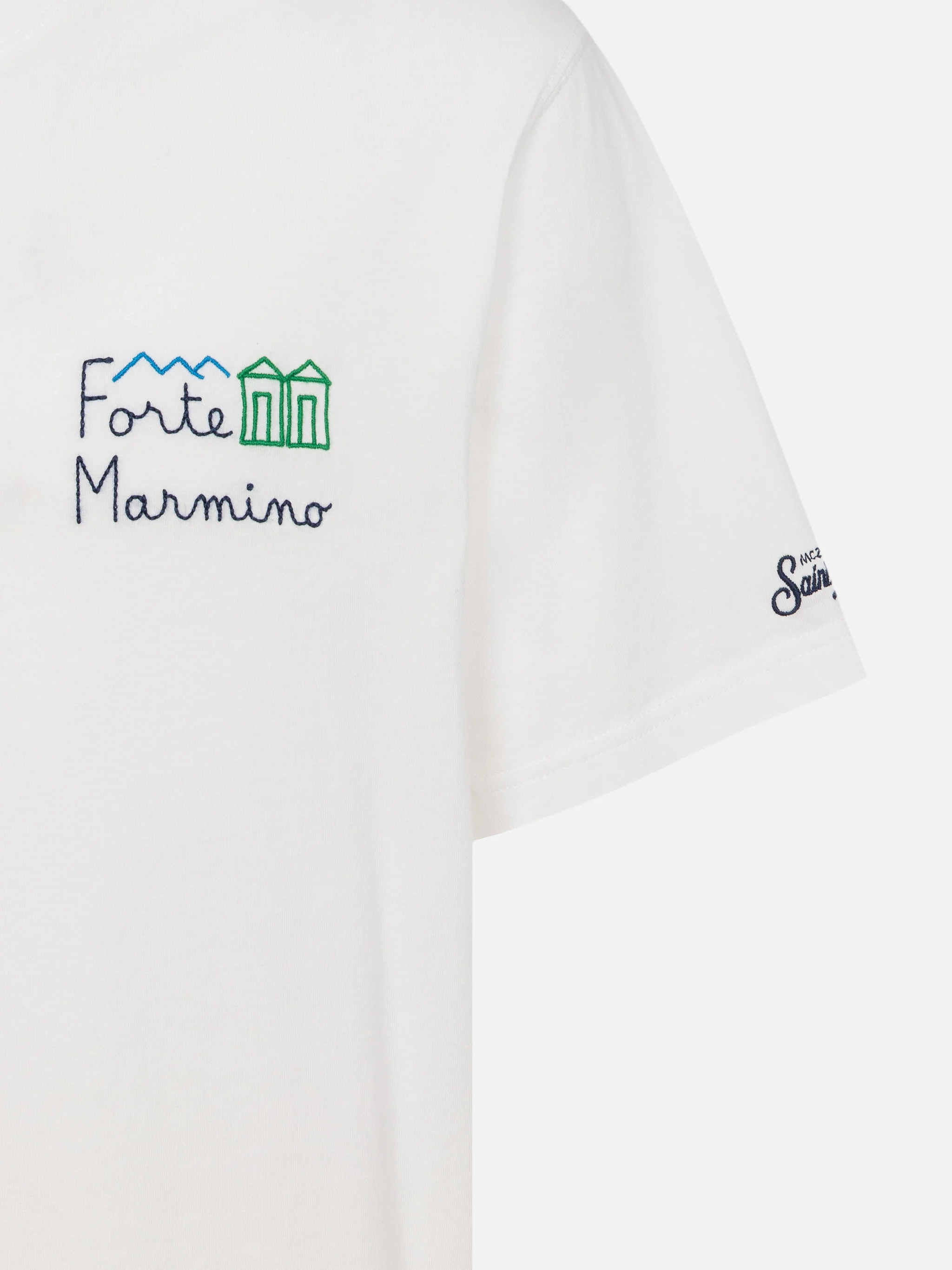 Portofino katoenen T-shirt met Forte Marmino-borduurwerk