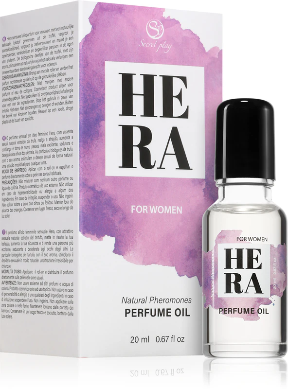 Óleo perfumado com feromônios naturais Hera Secret Play.