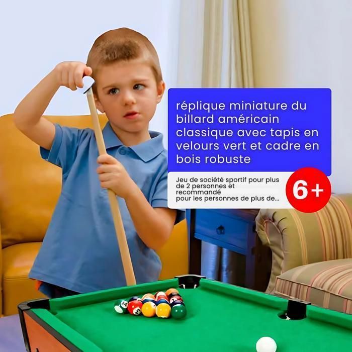 DEVESSPORT Mini Tabletop Billiards with Ball Return - Ideal for Children with Accessories.