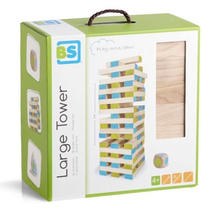 Bouwset - BS - Gigantische Jenga-toren - Hout - Blauw - Geschikt voor kinderen vanaf 4 jaar