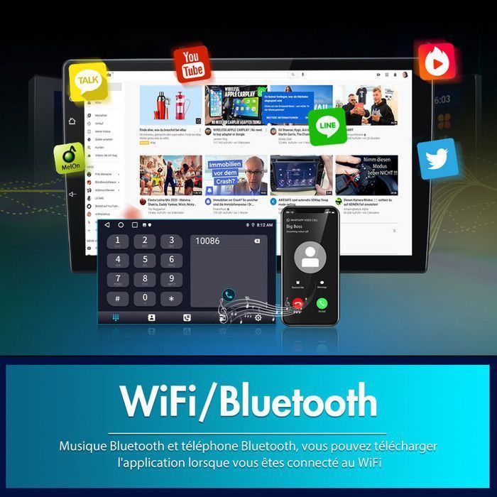 Autoradio AWESAFE Android 13 per Peugeot 3008 (2009-2016) 2GB+64GB con touchscreen da 9