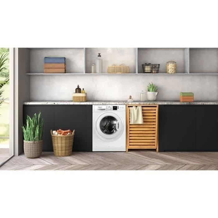 Lave-linge hublot HOTPOINT NS11469FWKFR -  11 kg - Induction - L60cm - 1400 trs/min - Classe A - Blanc
