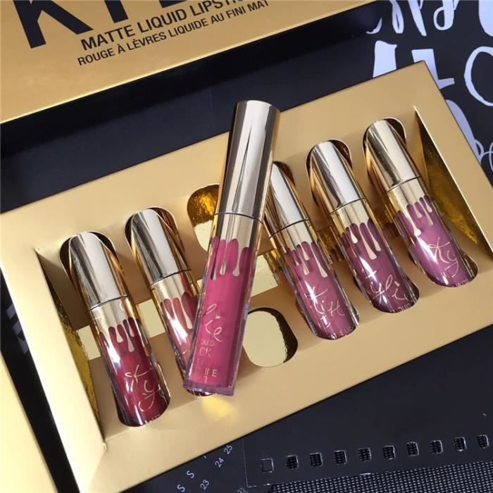 Kit de maquillaje KL de 6 piezas, brillo hidratante, lápiz labial, set de regalo de cosméticos, envío