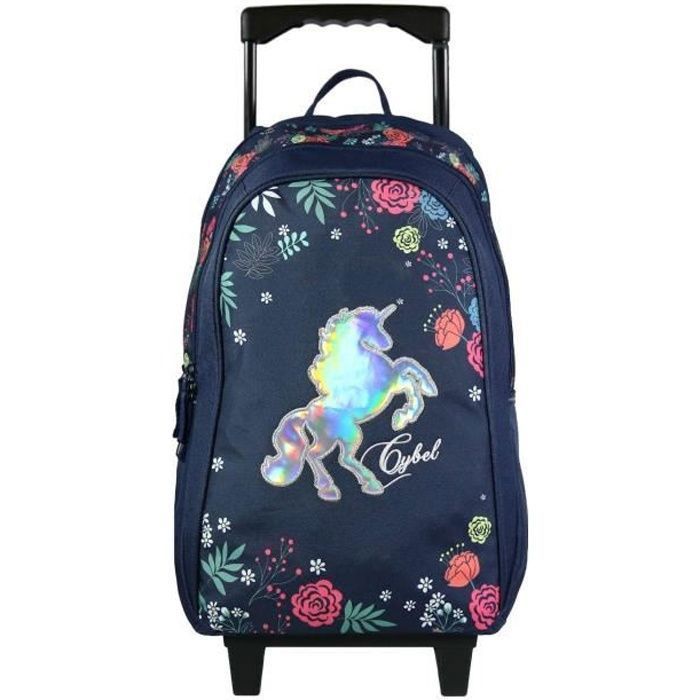 Mochila com Rodinhas Cybel Bagtrotter - 45 cm - Unicórnio - Azul e Rosa