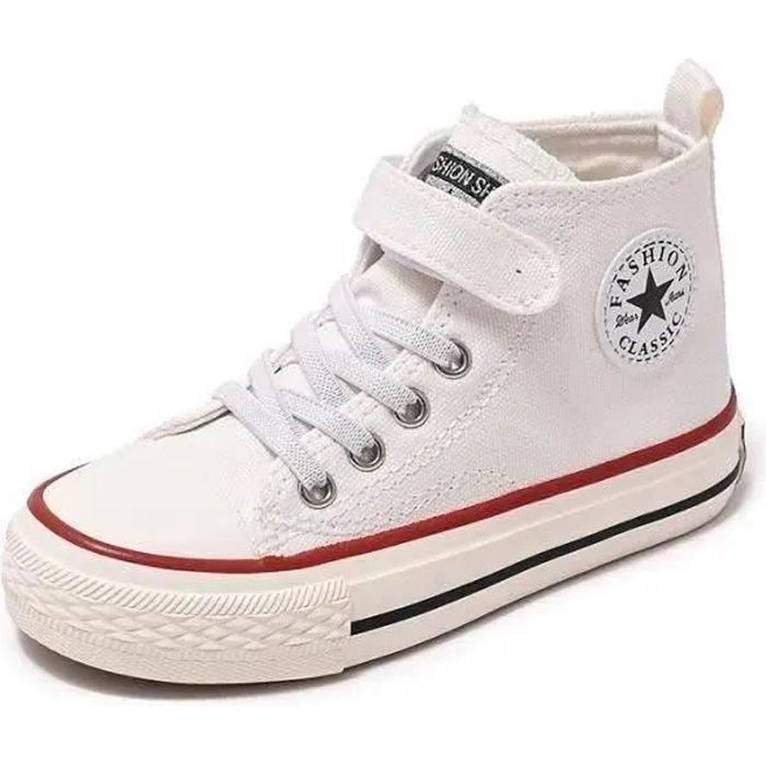 Zapatillas deportivas unisex de lona de caña alta para niños y niñas, ligeras, transpirables y antideslizantes.