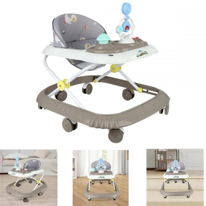 Andador convertible marrón para bebé - MIPAN - Antivuelco - Primer andador del bebé - Para uso en interiores y exteriores