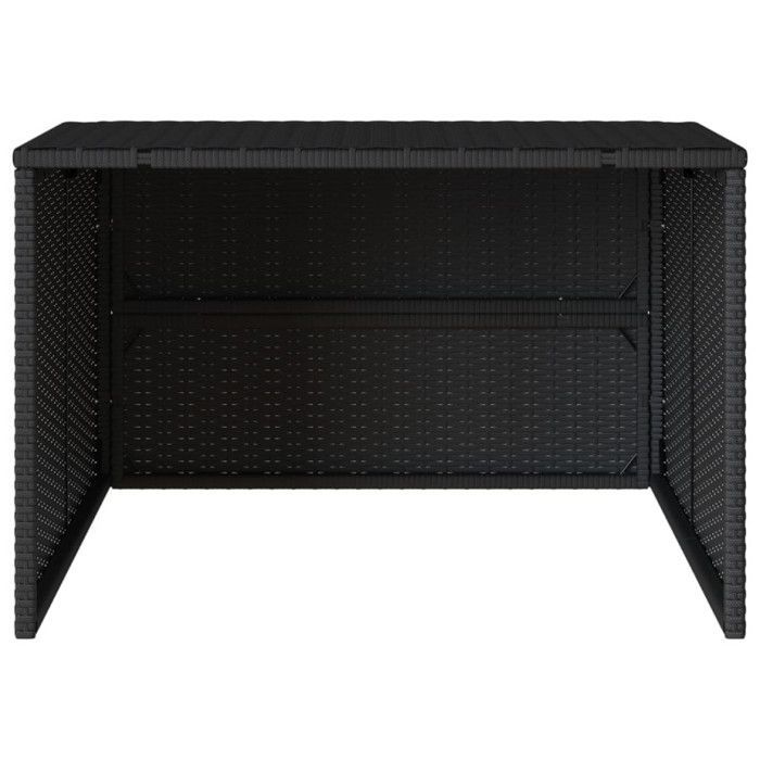 Garage pour robot tondeuse noir 86x90x52 57 cm résine tressée