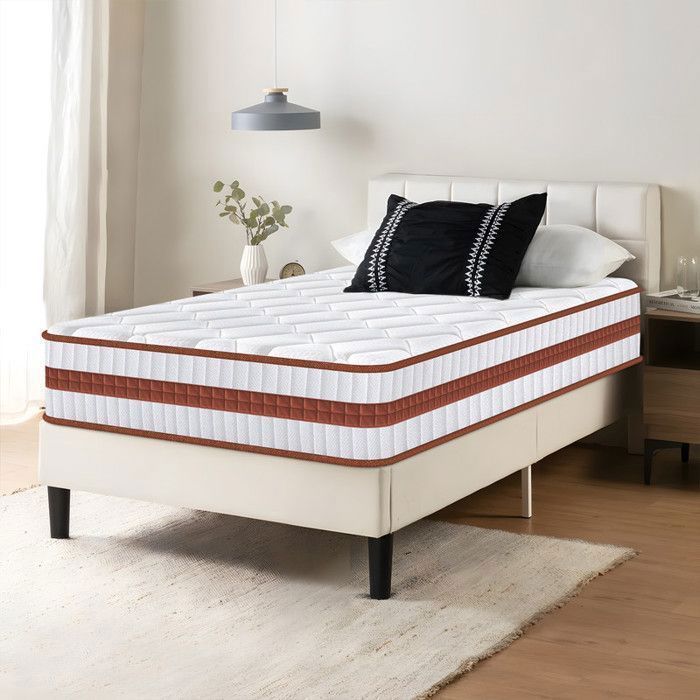 Colchón de 90x190 cm - Extra grueso de 26 cm - Espuma viscoelástica y muelles ensacados de 8 zonas - Firmeza H3 - Oeko-Tex