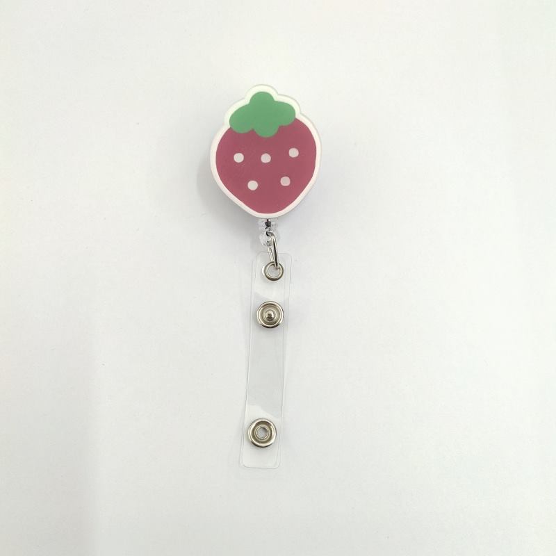 Custom Logo Cartoon Acrylic ID YOYO Retractable Reel Holder Ring Accessories Card Plastic PVC Printed Carry Stronger Badge Reel