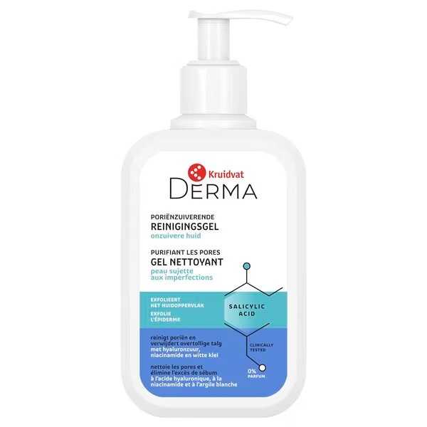 Kruidvat Derma poru attīrošais tīrīšanas gels<br>250ml - Netīrai ādai