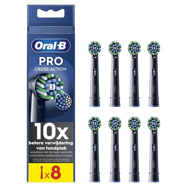 Hlavice kefky Oral-B Pro Cross Action<br>čierne, 8 kusov
