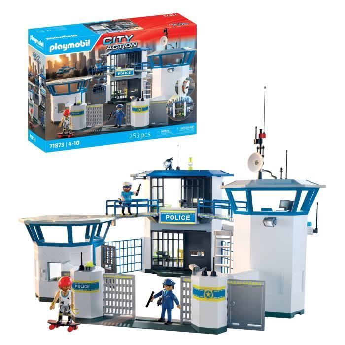 Playmobil 71873 Centre de commandement de la police, Les policiers, City Action, 253 pièces, Dès 4 ans