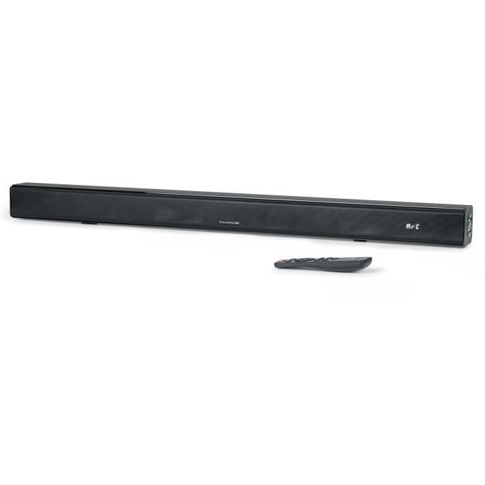 Barra de sonido THOMSON - Negra - Bluetooth 5.3, 120 W, entrada de TV ARC/CEC, USB, ecualizador, control remoto, fuente de alimentación de 230 V