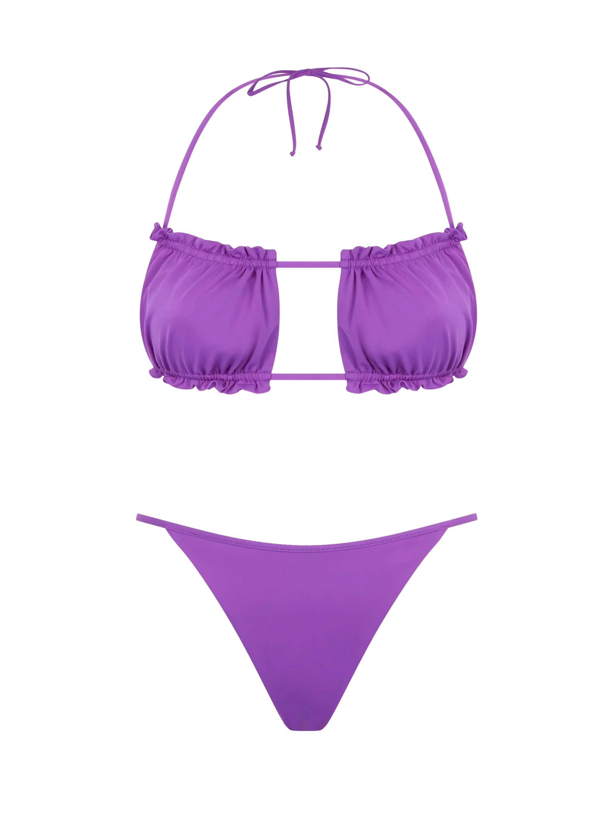 Paarse bandeau bikini voor dames