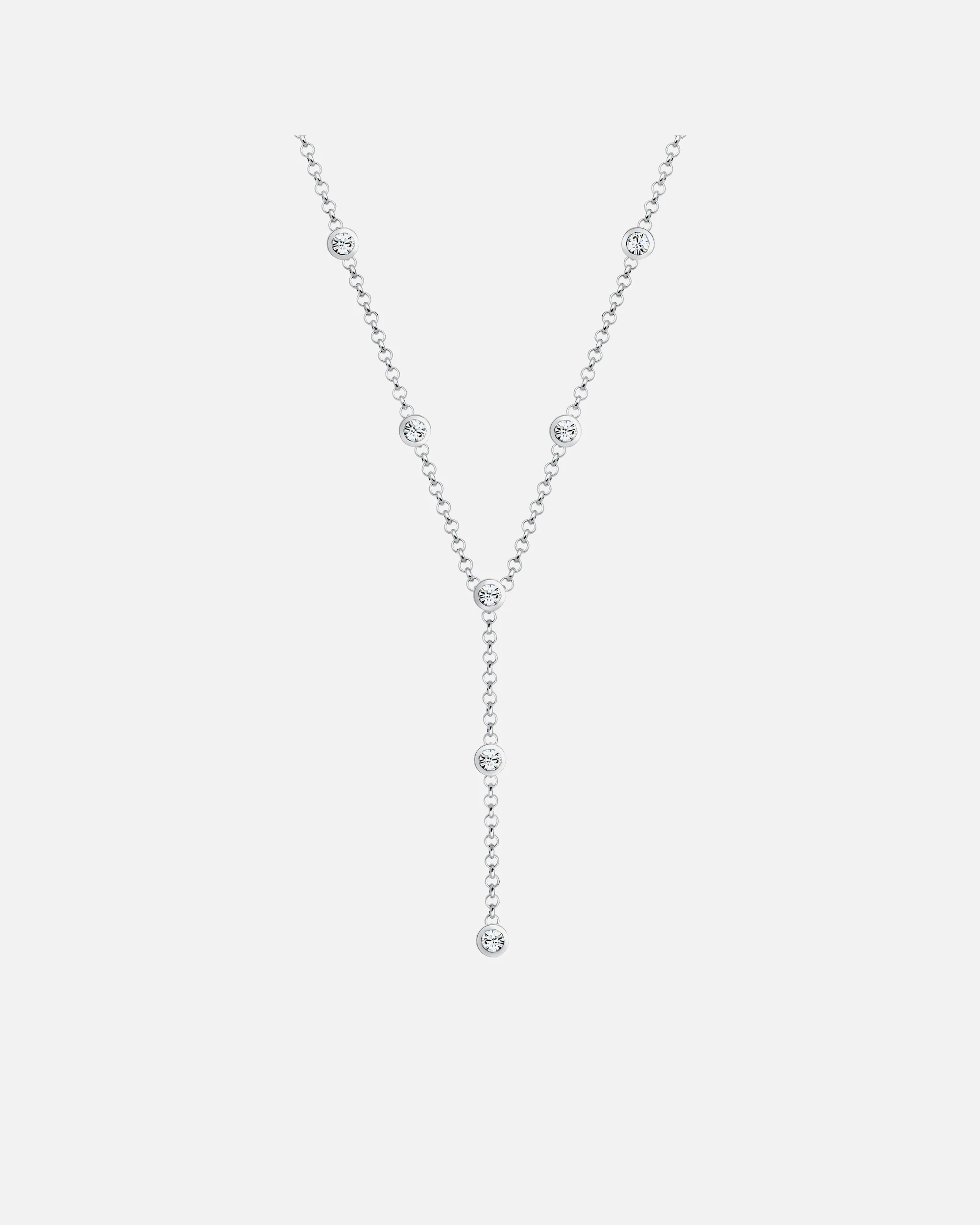 Elli Femmes chaîne en Y géo tendance avec cristaux en argent sterling 925