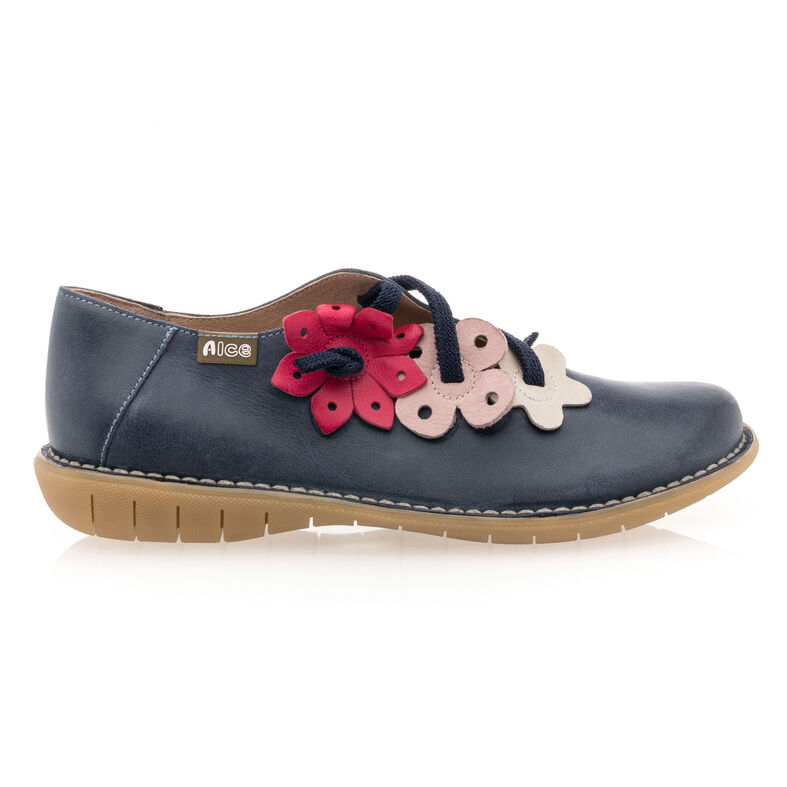 Zapatos de mujer azules con cordones / Zapatos Derby