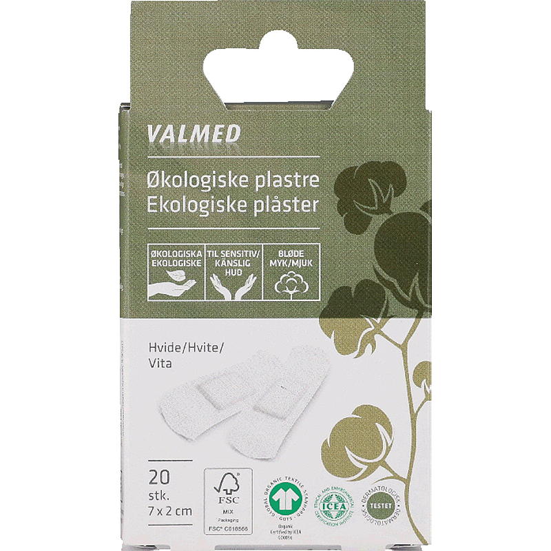 Valmed plaster 20 stk. økologisk bomull Valmed