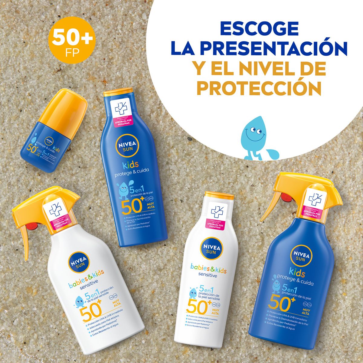 SUN Babies & Kids Sensitive 5 v 1 sončni sprej SPF50 Zaščita otrok