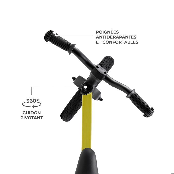 Balance bike - KINDERKRAFT - ETER - Adjustable saddle 37-45 cm - Lightweight 3.1 kg - Yellow