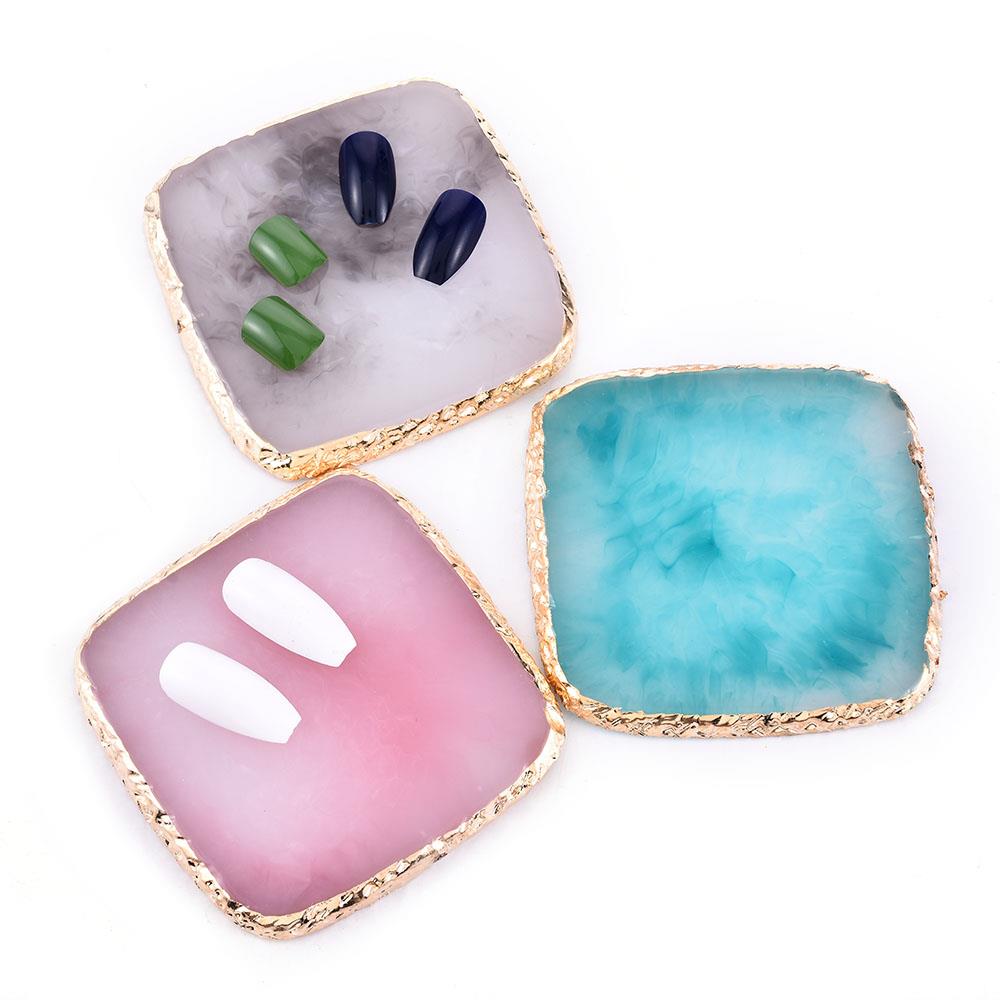 Palette de couleurs en résine pour faux ongles (1 pièce) - Outil de dessin et de mélange de vernis à ongles et de manucure