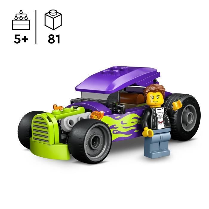 LEGO City 60485 De Hot Rod - Raceauto Speelgoed - Fijne motoriek - Cadeau voor kinderen vanaf 5 jaar