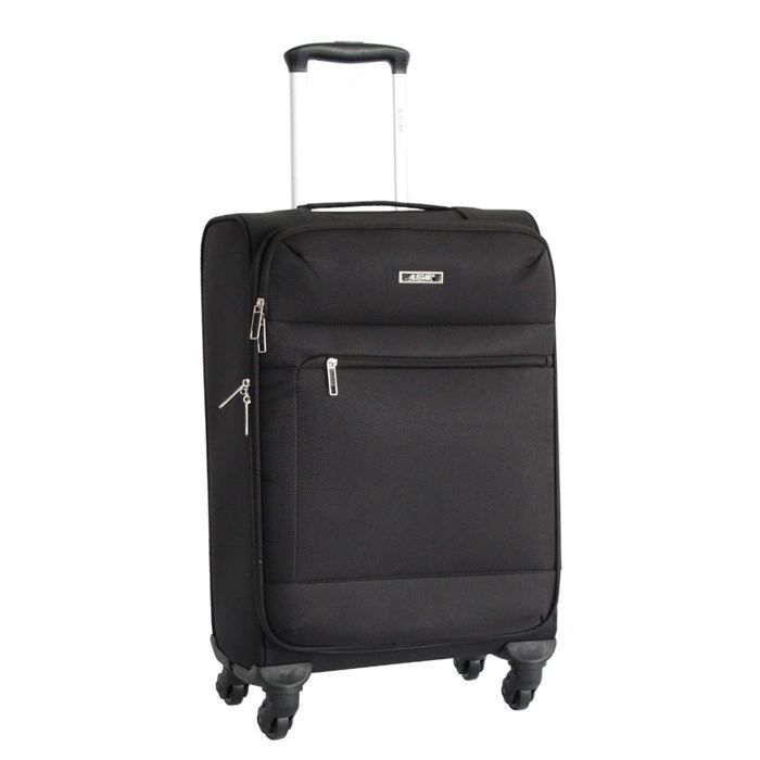 Maleta de cabina Alistair - Colección Breeze - 4 ruedas - Lona suave - Negra