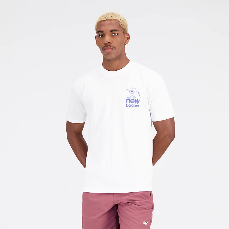 Tricou bărbătesc Essentials Always Half Full din jerseu de bumbac – ALB MULTIPLU