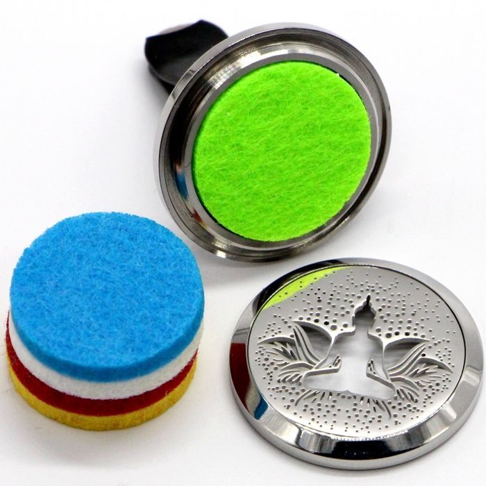 Diffuseur pour Voiture - ZEN'ARÔME - Bodhi Clip'Arôme - Acier Inox - 5 Buvards Réutilisables - Parfum Naturel