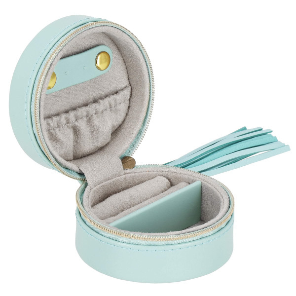Szkatułka na biżuterię okrągła 8x5 cm miętowy organizer