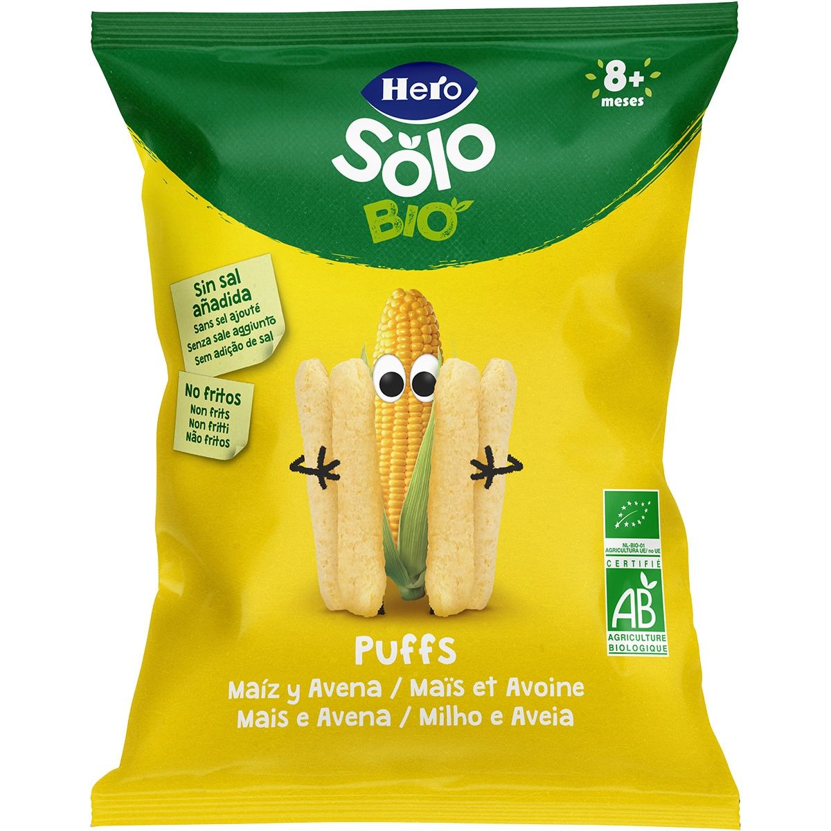 Iba BIO Snacks Puffs kukuričné a ovsené vločky 8 mesiacov Pokračovacie mlieko a príkrmy
