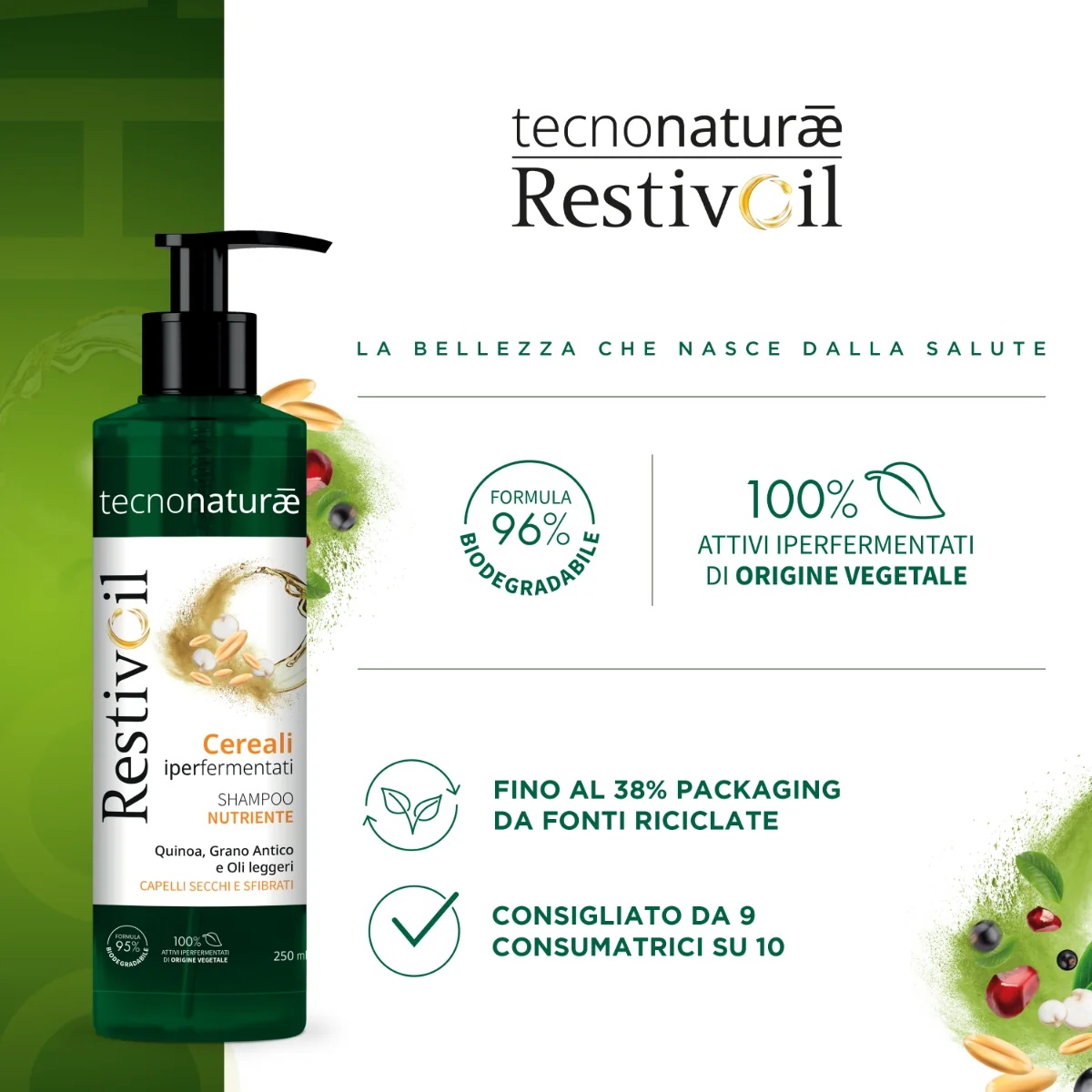 RESTIVOIL Shampoing sec Restivoil Tecnonaturae 250 ml Pour cheveux secs et abîmés