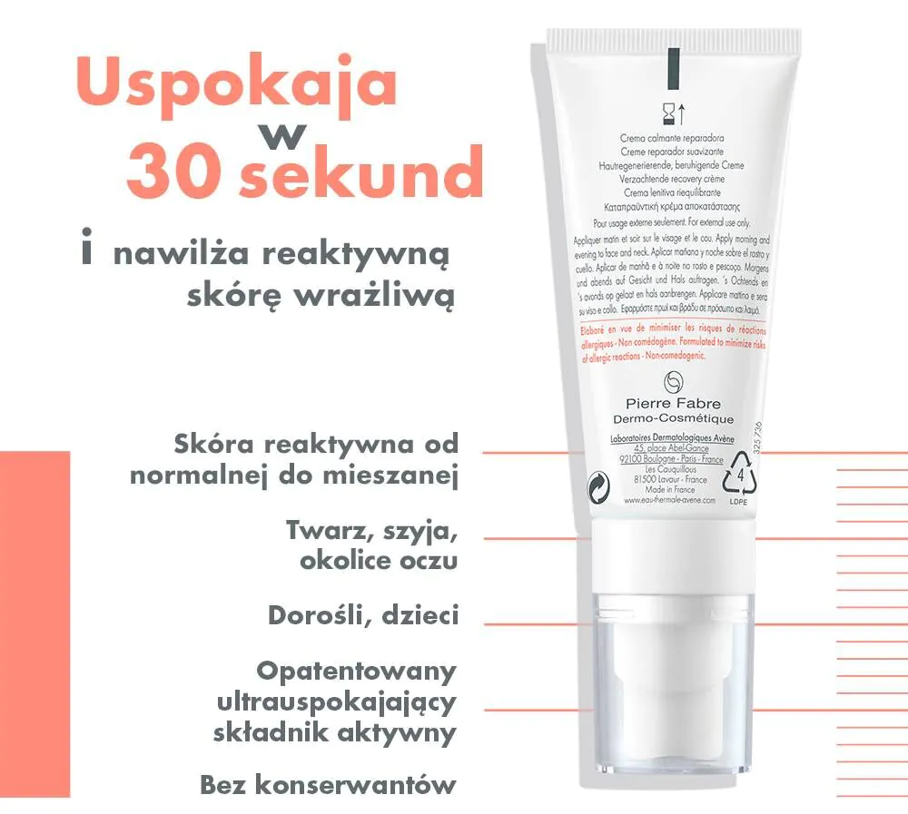 Avène Tolerance Control Krem łagodząco-regenerujący