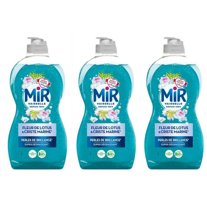 MIR SERVIES Set van 3 borden, Lotusbloem & Zeevenkelparels, 450 ml