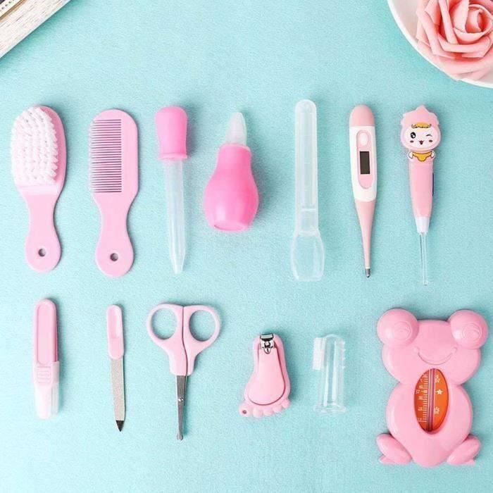 Kit completo de cuidado para bebés ZN* MARQUEUNE - 13 accesorios - (Rosa)