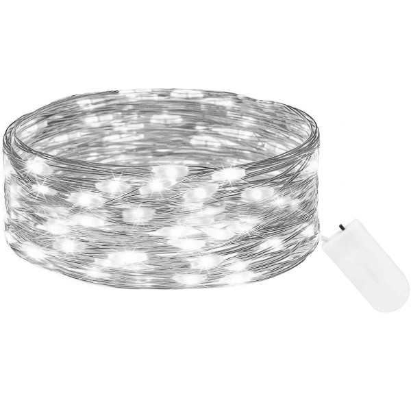 Lampki choinkowe 30 LED na baterie druciki zimny biały