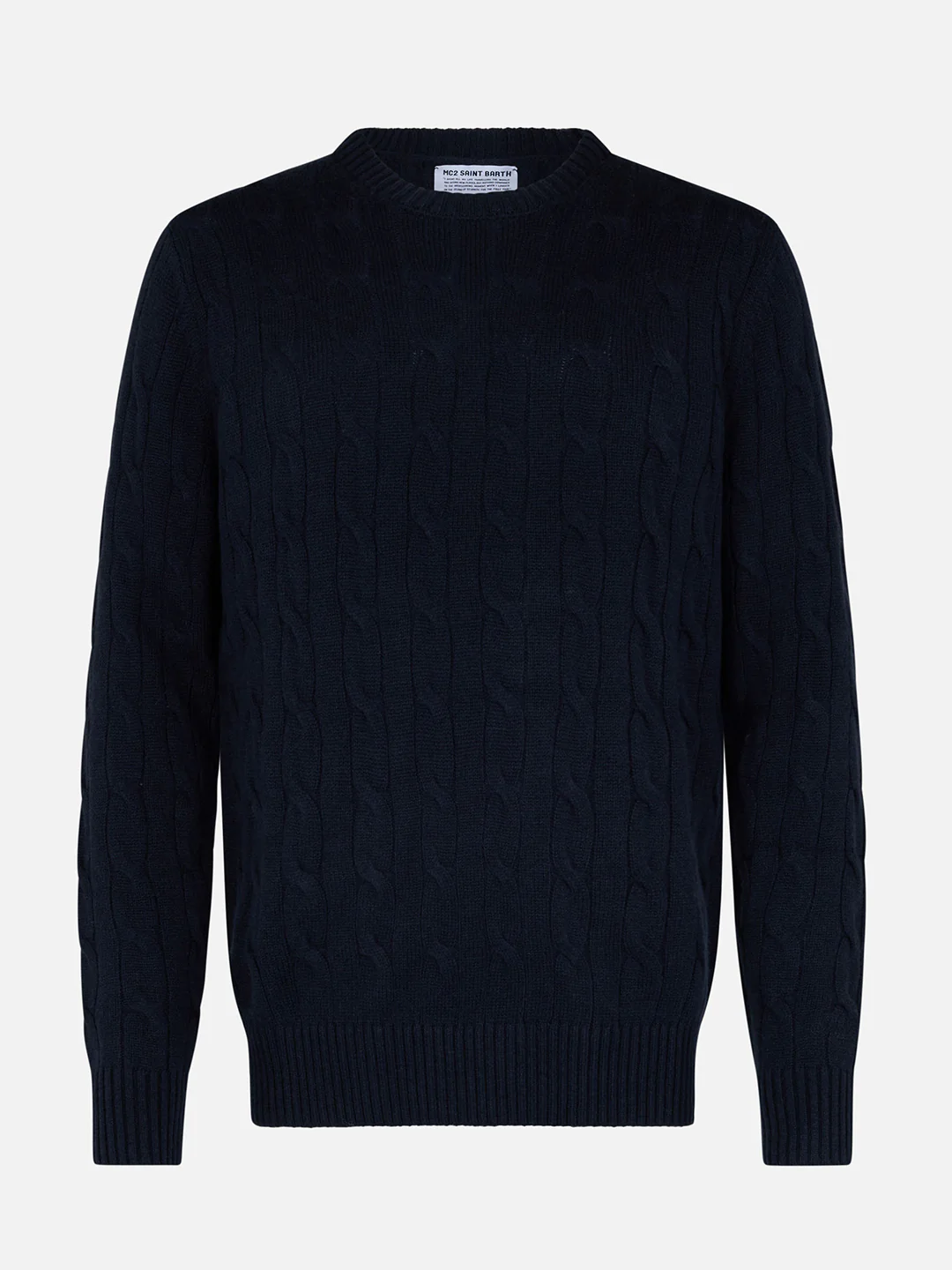 Regent herentrui met ronde hals, marineblauw, van kasjmierblend