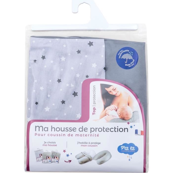 P'TIT LIT Housse coussin d'allaitement - Étoiles - Bleu