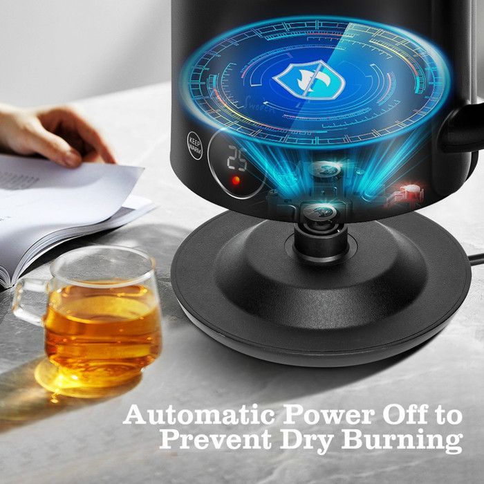 Taylor Swoden Asher - Cool Touch Double Wall Kettle 1.7L. Adjustable temperature, keeps hot for 1 hour. 2200W, 0% BPA.