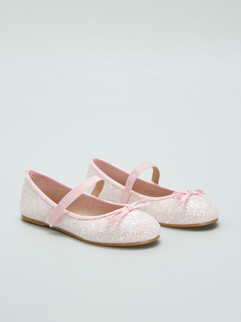 Bailarinas de lentejuelas con tacones bajos - ROSA
