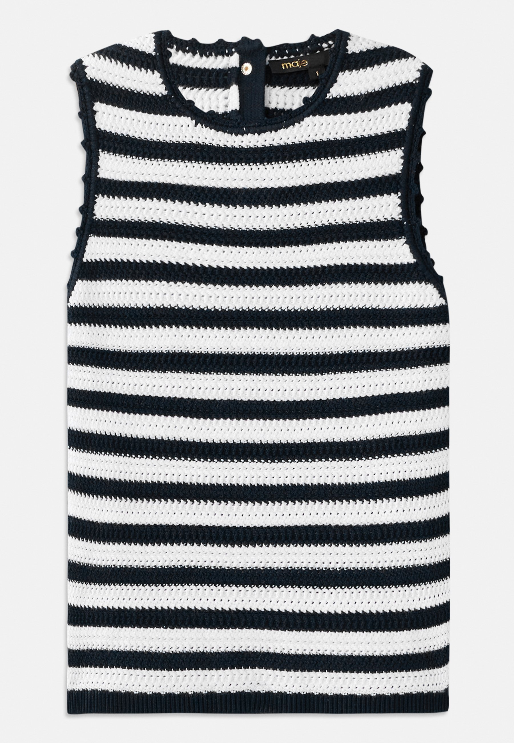 Maje MIRTES - Top - wit/marineblauw