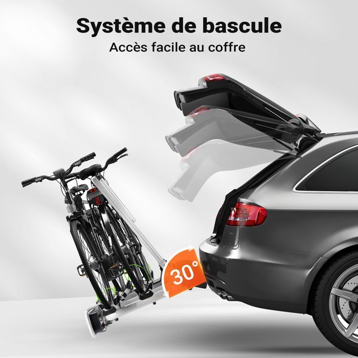 Portabicicletas Wiltec para enganche de remolque, para 2 bicicletas – Capacidad máxima: 60 kg – Gancho de bola de 5 cm (2