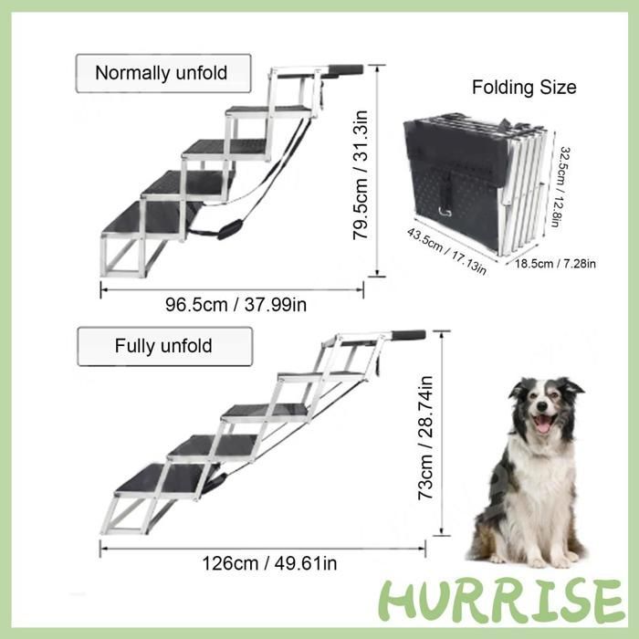 Escaleras para perros Garosa para coche, escaleras para perros grandes, rampa plegable de aleación para motocicleta
