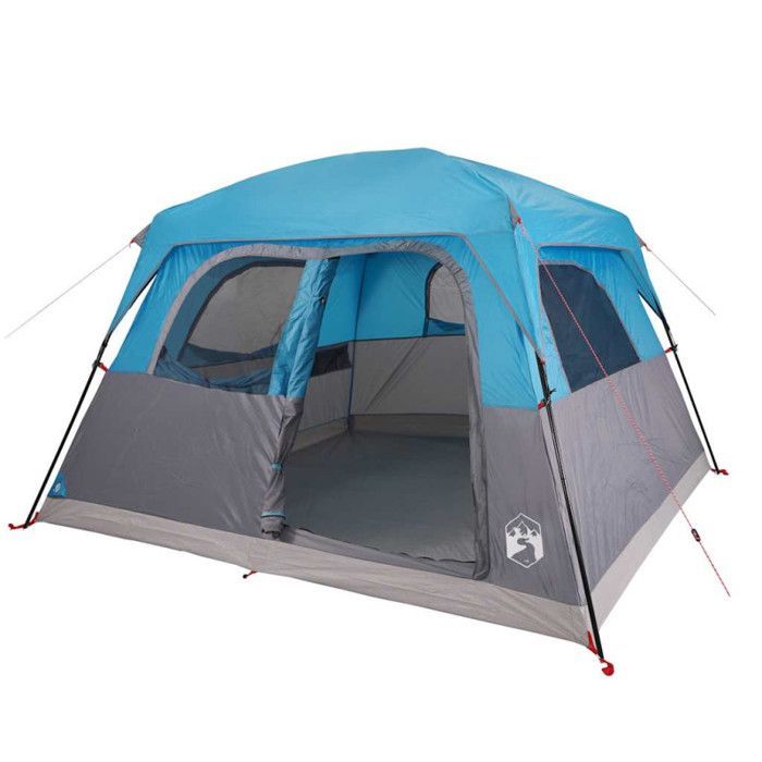 Tienda de campaña familiar vidaXL para 6 personas, color azul, impermeable, para jardín, exterior y camping, 94546