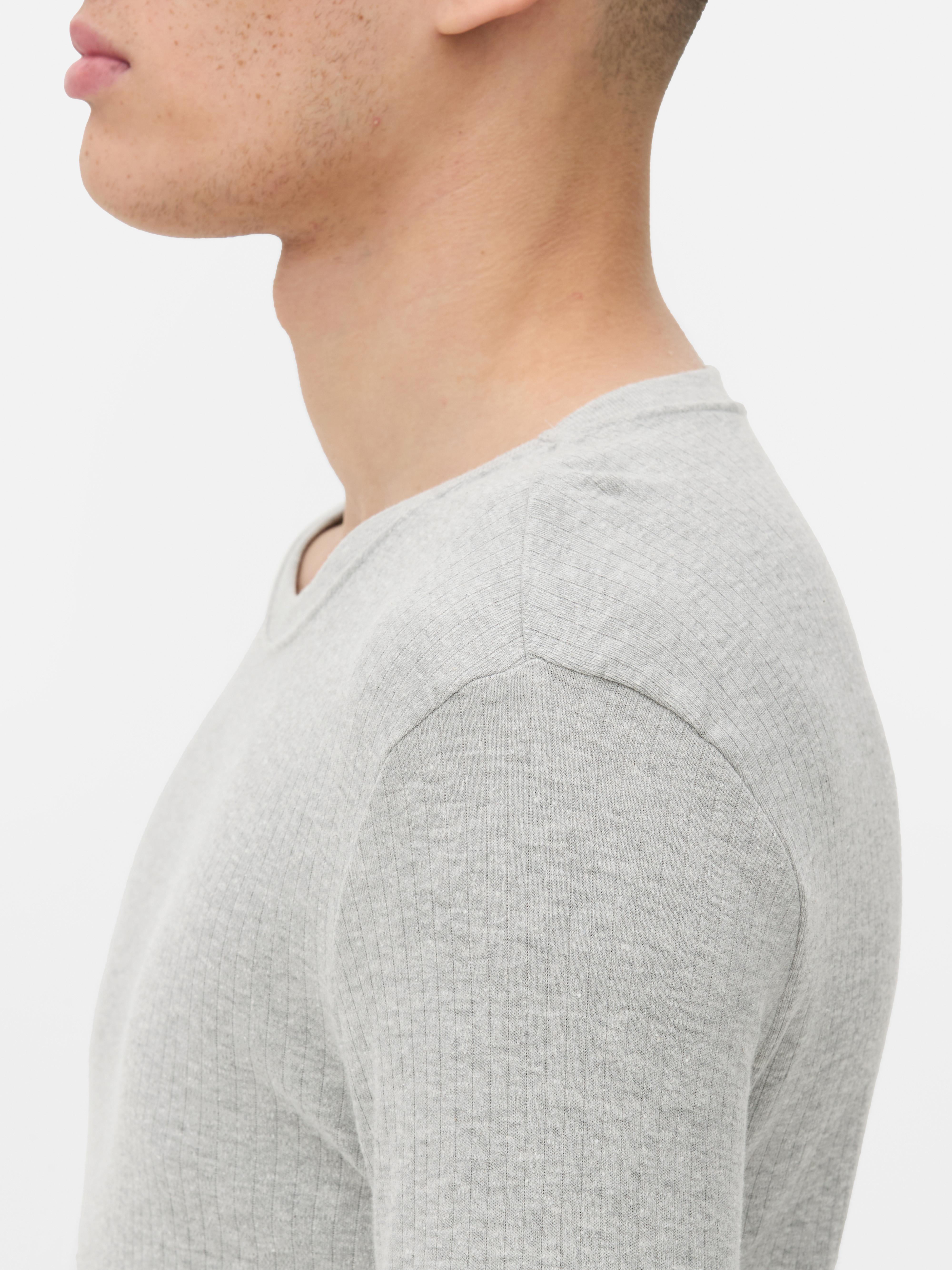 Gebürstetes, langärmeliges Thermoshirt mit Rundhalsausschnitt, langen Ärmeln und angerauter Oberfläche