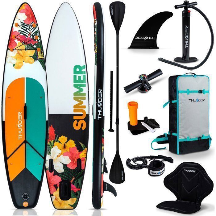 Tavola da paddle THUNDER® NOX 320 cm | Gonfiabile | Antiscivolo | Zaino | Accessori completi | Kit di riparazione
