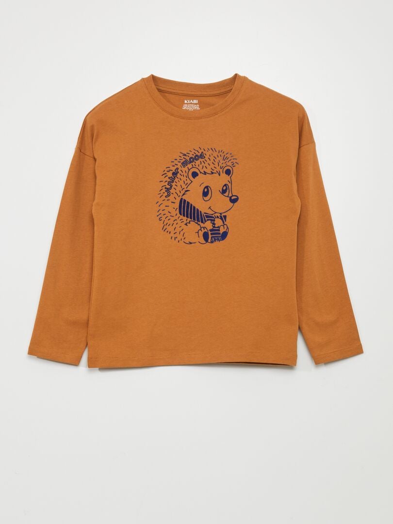 Camiseta com estampa - MARROM